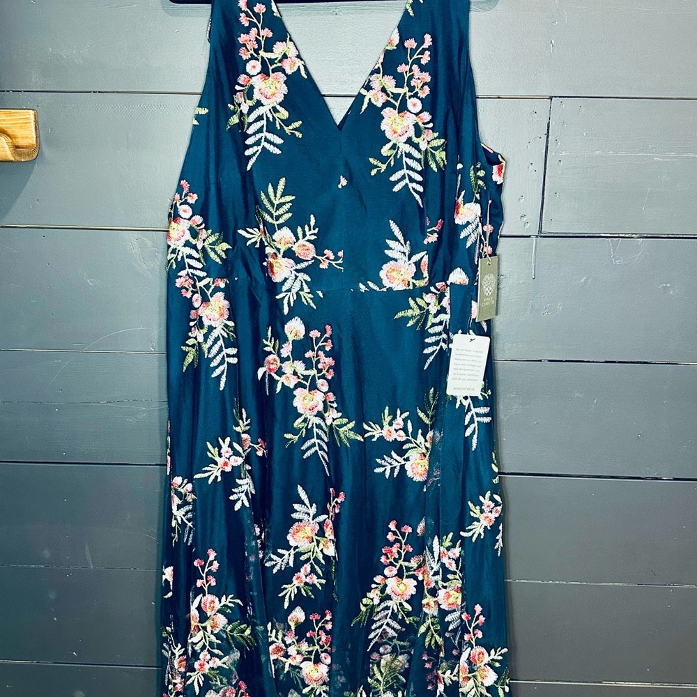 Vince Camuto Floral Maxi Dress - Teal and Pink